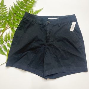 Black 5” business casual cotton everyday casual shorts